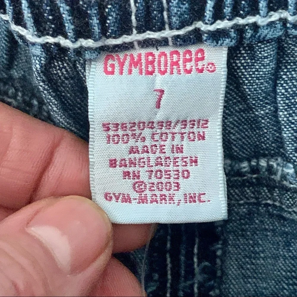 NWT GYMBOREE “Whale Watching” Girls Lace Up Embroidered Jeans Denim Size 7